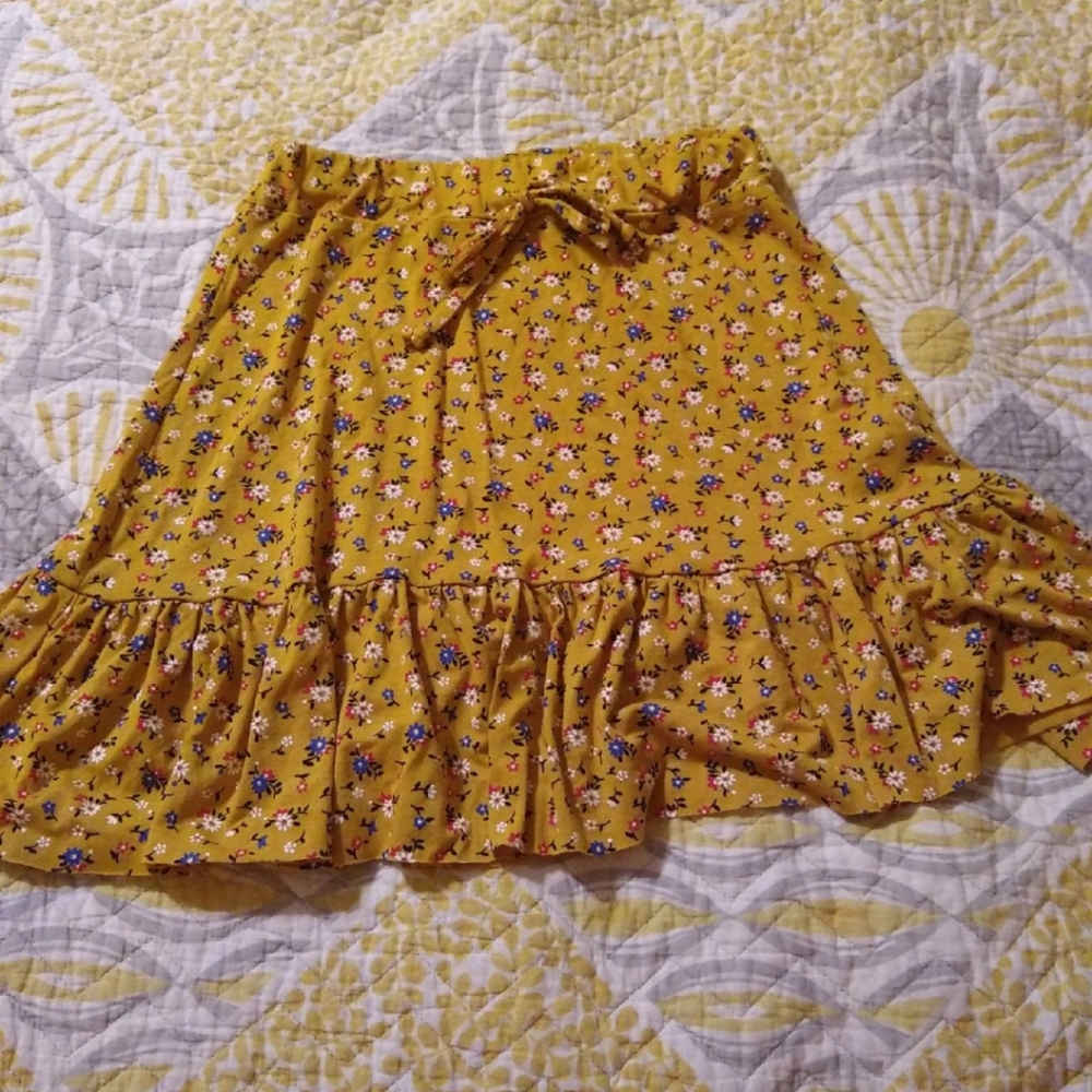 Yellow Floral Skirt